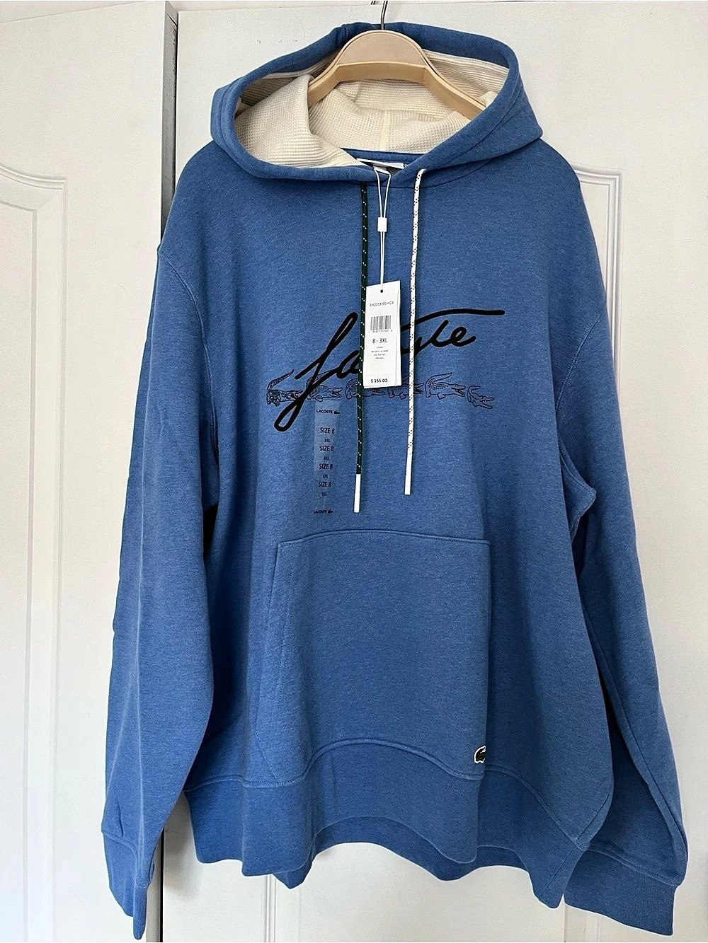 Lacoste Men's Signature Flecked COTTON 100 Fleece Hoodie 3XL